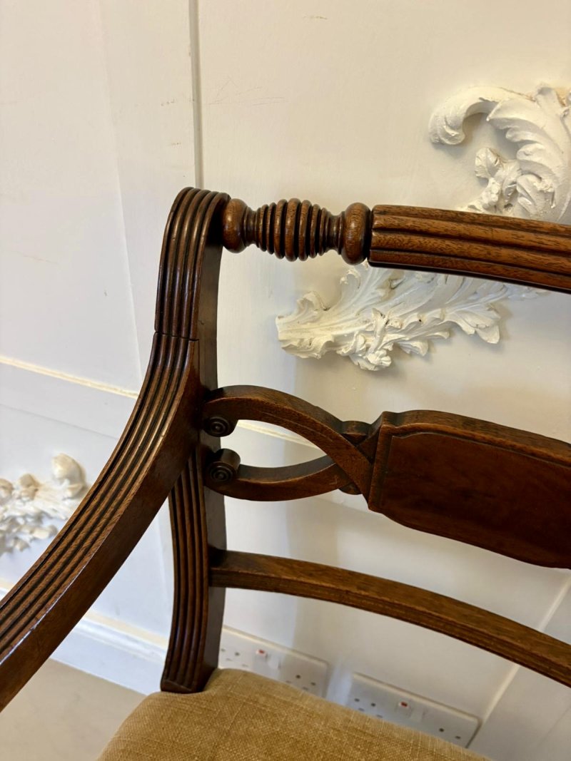 Fine Pair of Antique George III Quality Mahogany Desk/Carver Chairs